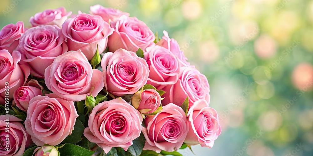 Canvas Prints Beautiful bouquet of pink roses in full bloom, pink, roses, flowers, floral, bouquet, beautiful, delicate, romantic, pastel