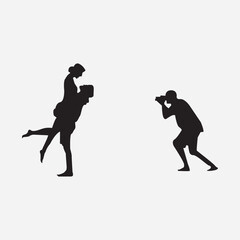 PrintA cameraman is taking pictures vector isulated on white background