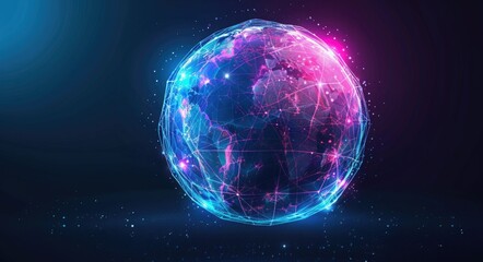 Sphere Movement: Abstract Graphic Background with Hologram Frame