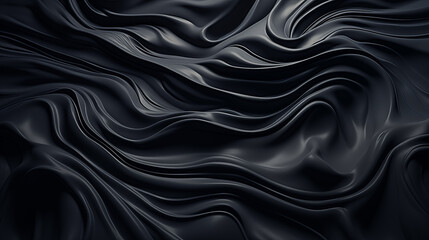 Fototapeta premium Dark abstract background. Flow of black paint with bubbles and lumps. Black liquid, abstract 3D background. AI generative