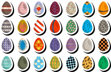 Illustration on theme celebration holiday Easter with hunt colorful bright eggs