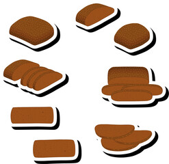 beautiful tasty edible homemade set baked bread consisting of various ingredients