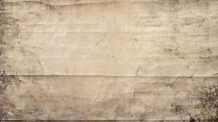 Newspaper paper grunge vintage old aged texture background Unreadable news horizontal page with place for text.