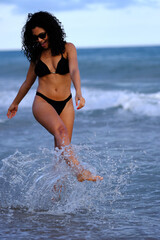 woman in bikini on the beach
