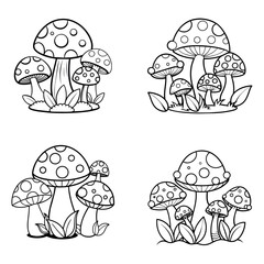 set of mushrooms