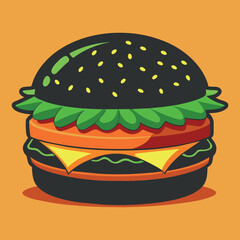 Burger Flat Icon Isolated On White Background