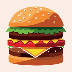 Humberger food illustration design vector