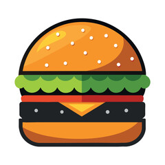 Humberger food illustration design vector