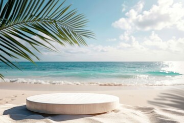 Fototapeta premium Romantic beach background furniture outdoors horizon.