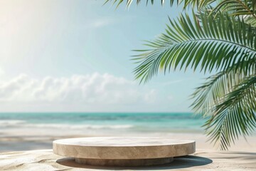 Obraz premium Aesthetic beach background furniture outdoors horizon.