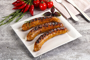 Grilled meat sausages with spices