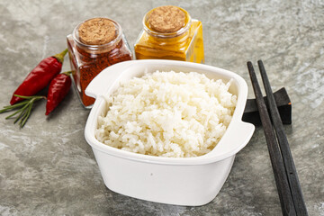 Steamed Basmati rice in the bowl