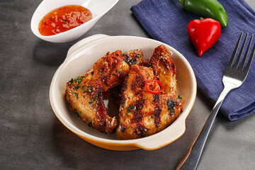 Buffalo grilled chicken wings barbecue