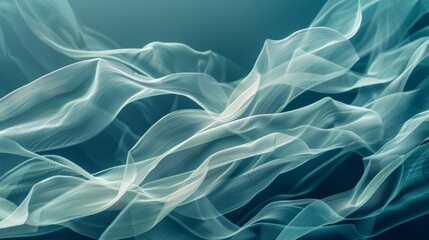 Obraz premium Abstract flowing fabric in motion gentle light waves in air artistic background flowing fabric concept