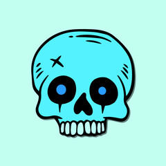 tosca skull art hand drawn cartoon illustration
