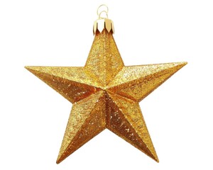 Obraz premium Star Christmas. Golden Metallic Shiny Star Object for Christmas Decor