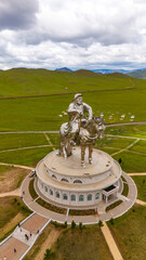 Monument Dschingis Khan Mongolei Luftaufnahme