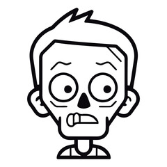 A cartoon illustration of a zombie large eyes and an open-mouthed expression