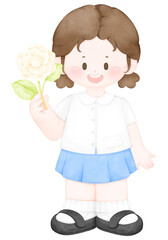 Thai student with Jasmine flower