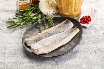 Pickled atlantic tasty herring fillet