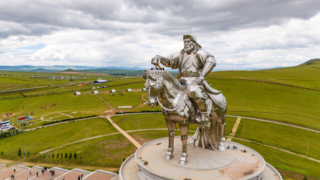Monument Dschingis Khan Mongolei Luftaufnahme