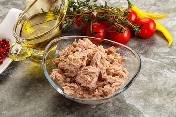 Canned tuna fillet for salad