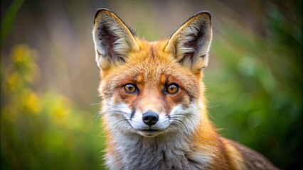 Fototapeta premium Close-up of a red fox in its natural habitat, wildlife, animal, outdoor, nature, predator, fur, mammal, forest, hunter
