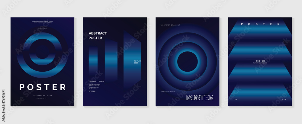 Canvas Prints modern gradient poster background vector set. minimalist style cover template with vibrant perspecti