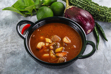Spicy and Sour Soup with Prawns