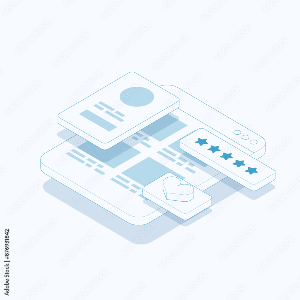 Poster data visualization concept. 3d isometric vector illustration.