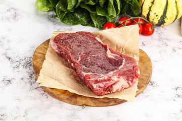 Raw rib eye beef premium steak