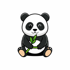 Panda eat food vector