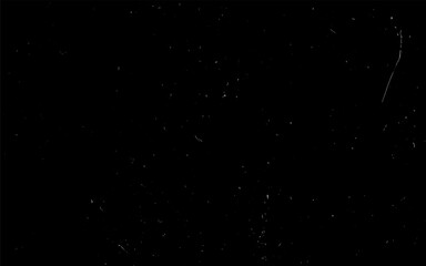 Distressed white grainy texture. Dust overlay textured. Grain noise particles. Snow effects and rusted black background. Vector illustration