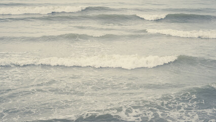 Real photo sea water waves, abstract background, nature power, pale grey light contrast matte more