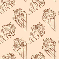 ice cream seamless pattern background