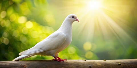 Fototapeta premium A peaceful white dove symbolizing harmony, tranquility, and hope , peace, dove, bird, symbol, wings, flight, white, serene, calm