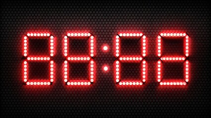 Animated digital countdown timer with bright red numbers against transparent background rapidly decreasing from 20 to zero seconds.