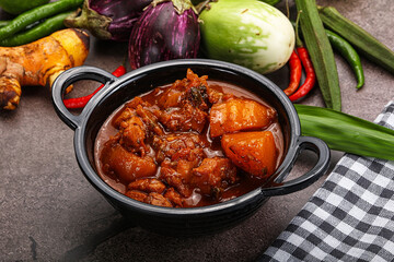 Indian cuisine - spicy chicken vindaloo