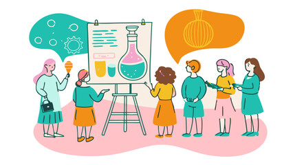 Collaborative Female Team Discussing Project in Innovation Workshop