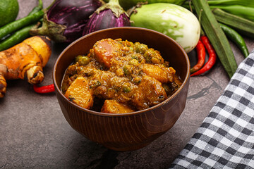 Indian traditional cuisine Aloo mutter