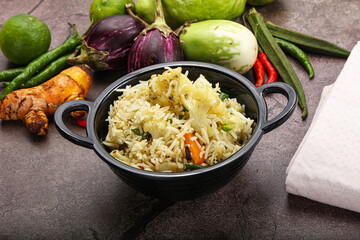 Indian vegetarian pilao basmati rice