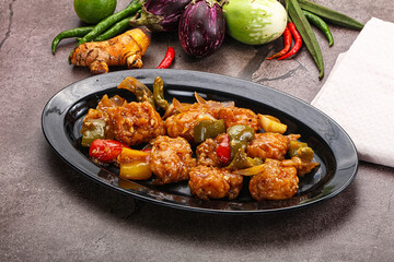 Chinese cuisine - prawn with chili sauce