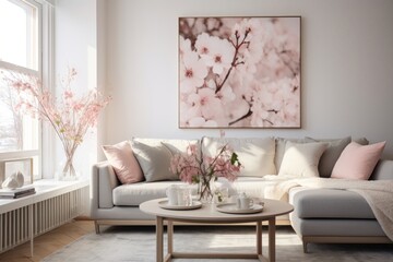 Elegant And Modern Scandinavian Living Room room architecture furniture.