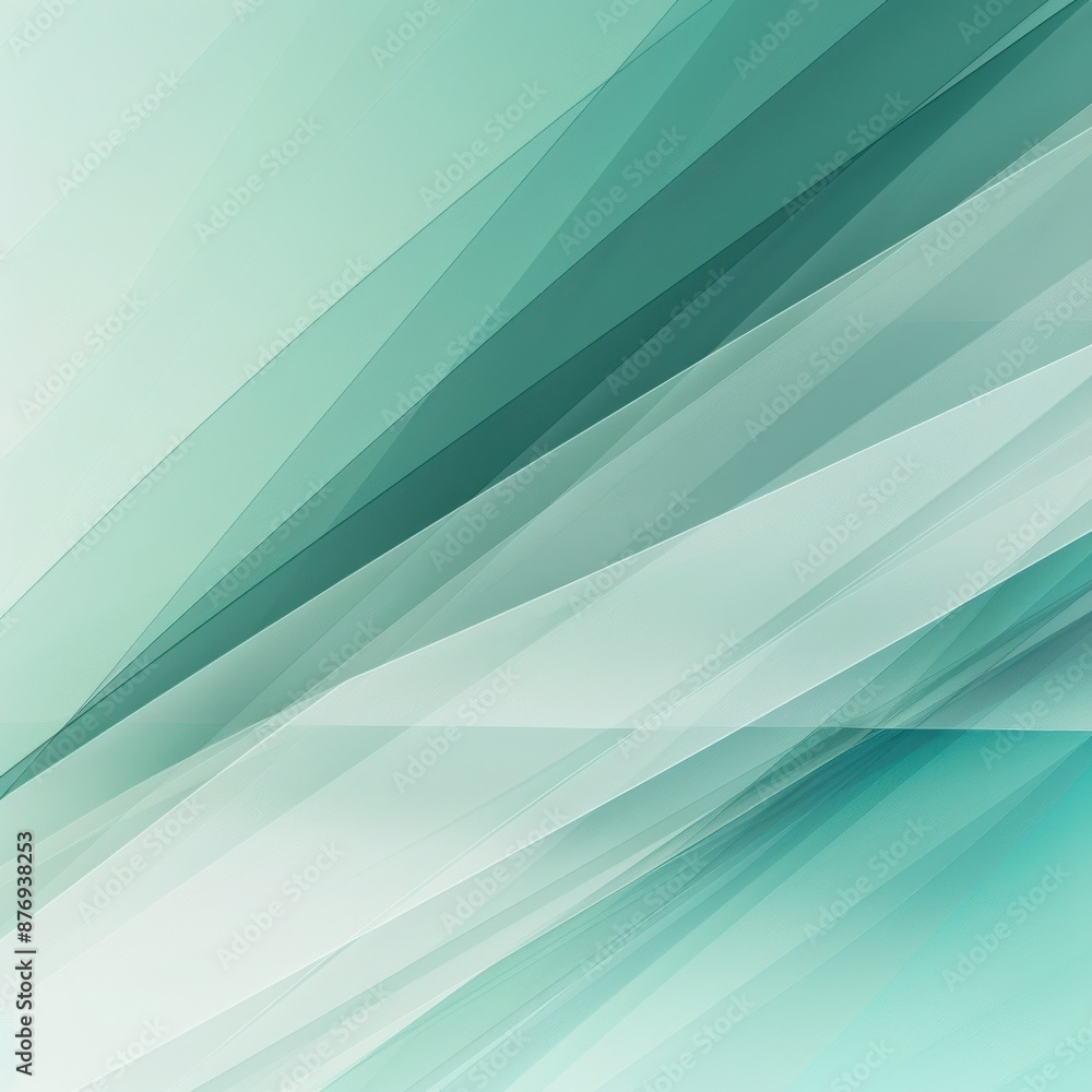 Poster abstract teal and white geometric background with layered translucent shapes, perfect for modern des