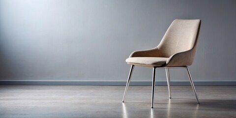 Sleek and minimalist modern chair with metal legs and upholstered seat, furniture, contemporary, design, stylish