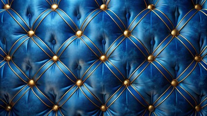 Fototapeta premium Elegant abstraction featuring a premium blue background adorned with intricate gold lines, conveying sophistication, opulence, and refined luxury atmosphere.