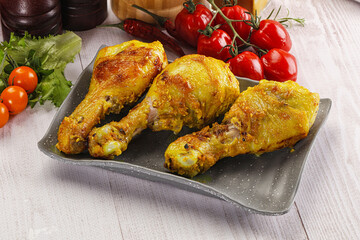 Roasted Chicken leg drumsticks with curry sauce