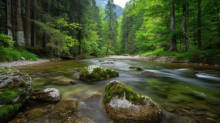 Obraz premium Beautiful wilderness scenes promoting environmental care and protection, Wilderness Environmental Care, Eco Conservation