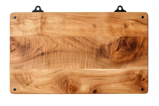 A Rustic Wooden Cutting Board Ready For Culinary Creations on a White or Clear Surface PNG Transparent Background - Powered by Adobe