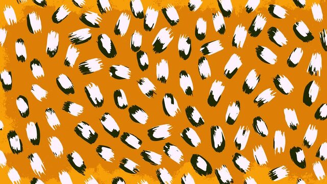 Abstract orange leopard grunge animated brutal comic book style composition background